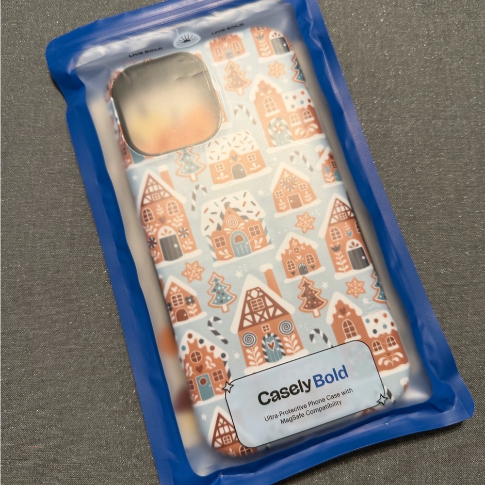 Casely Bold Gingerbread House Phone Case - Blue and Brown